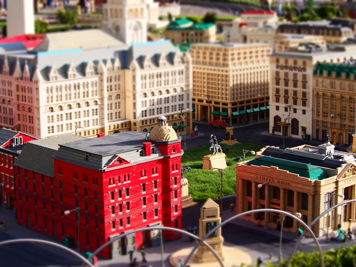 LEGO-brick models of city buildings in Miniland USA at LEGOLAND Florida